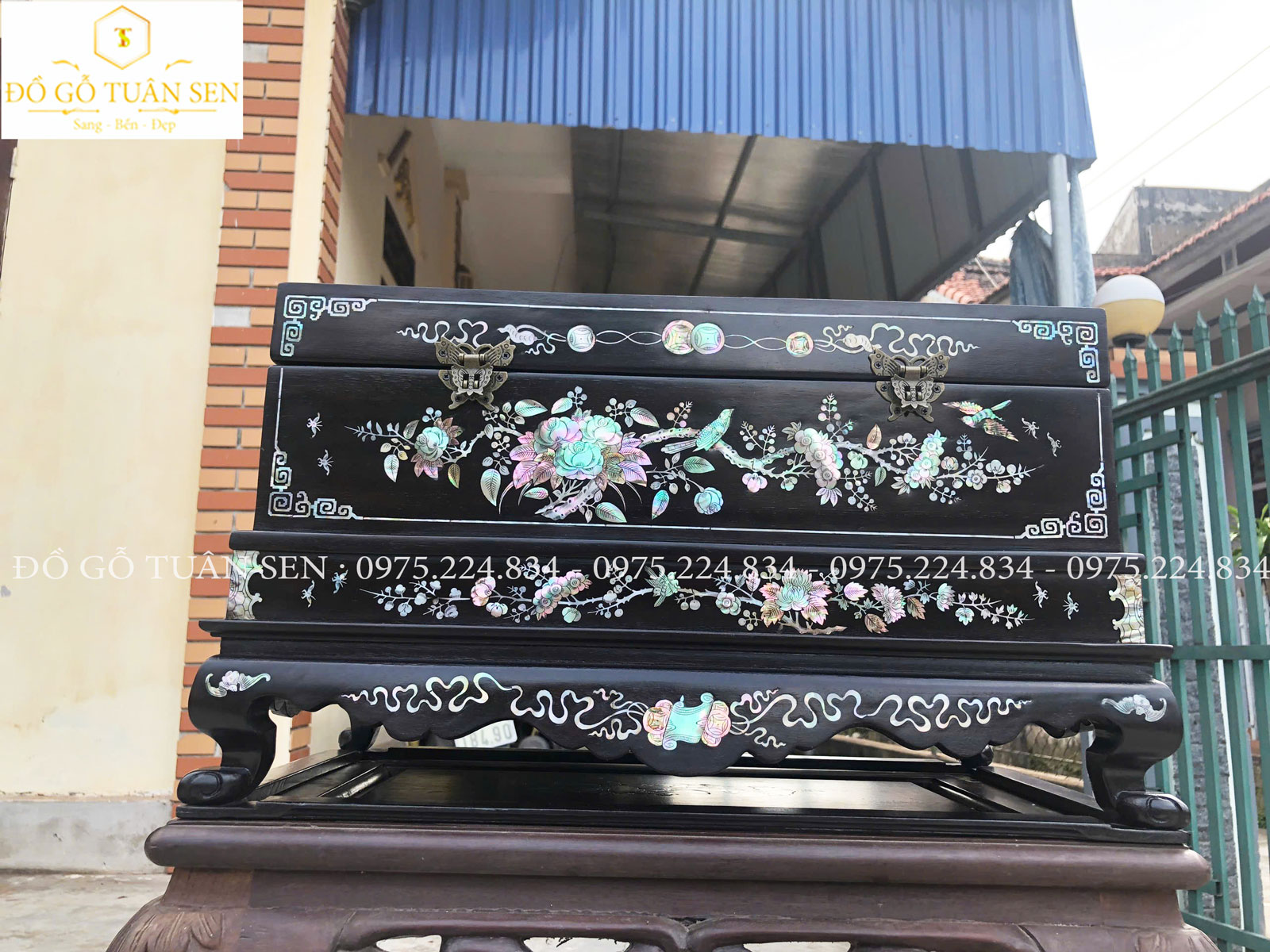 Thông tin kích thước Tráp gỗ khảm ốc